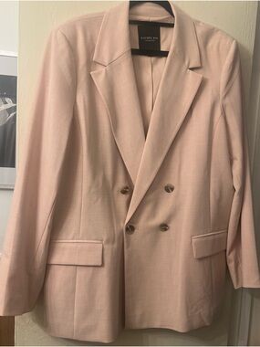 Rachel Roy Collection Pale Blush Double-Breasted Blazer